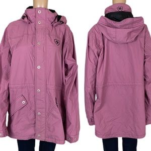 ARIAT Raincoat Jacket Removable Hood Pockets XL